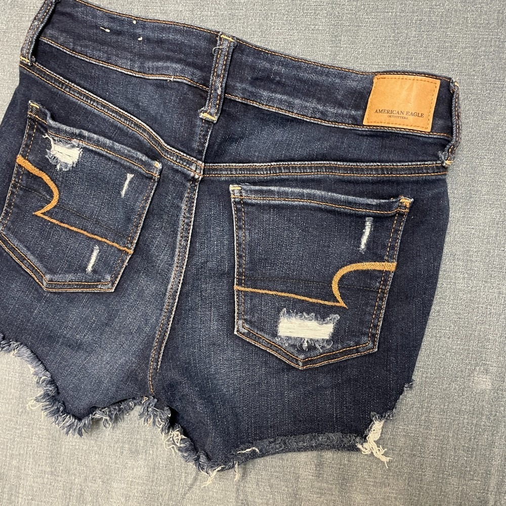 American Eagle Outfitters Next Level Stretch Cut Off Shorts Womens 30 Blue Denim - Picture 9 of 9